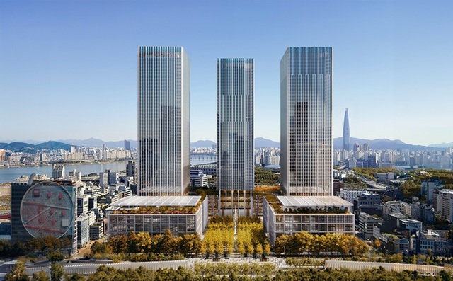 서울시와 현대차그룹이 서울 강남구 삼성동에 들어서는 글로벌비즈니스콤플렉스(GBC) 설계 변경 협상을 매듭지으면서 사업에도 속도가 붙을 전망이다. 사진은 GBC 조감도. /서울시