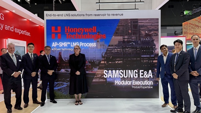 삼성E&A는 지난 16일 태국 방콕에서 진행된 '가스텍(Gastech) 2026'에서 LNG 액화 플랜트 건설을 위한'LNG 모듈 패키지'를 공개했다. /삼성E&A