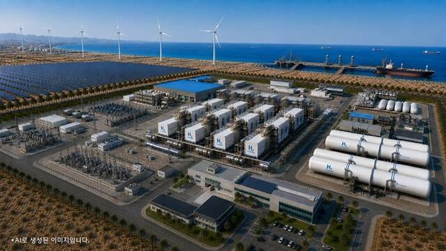 현대건설이 기후에너지환경부가 추진하는 '100MW 이상급 대용량 수전해 플랜트 설계 기술 개발' 국책과제에 참여한다. /현대건설
