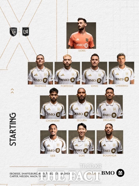 모레노호 승선을 앞둔 LAFC 손흥민이 20일 새너제이전에서 리그 6호골을 터뜨린 뒤 '찰칵 세리머니'를 펼치고 있다./LAFC