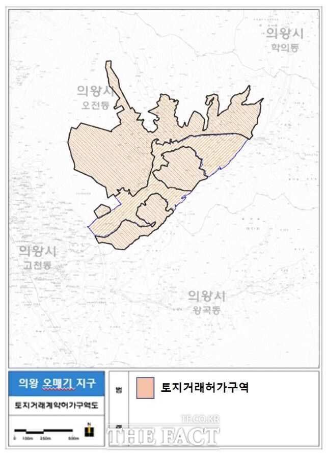 토지거래허가구역도(의왕 오매기 공공주택지구). /경기도