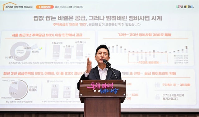 오 시장은 이 대통령이 2022년부터 인허가 물량일 줄었다는 것에 대해서도 