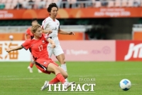  [아시안게임] 한국 여자축구, 북한과 1-1 무승부…조 2위로 8강행
