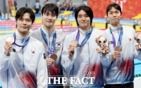  [아시안게임] 한국 남자 계영 800ｍ 동메달…2연패 무산