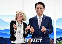  에밀리아 가토 주한 이탈리아 대사 접견하는 조정식 국회의장 [TF사진관]