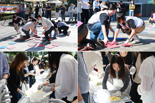 롯데홈쇼핑은 추석 명절을 맞아 사내 체육 프로그램과 송편 빚기 봉사활동 '다 함께 더 높게'를 성공적으로 마쳤다. /롯데홈쇼핑