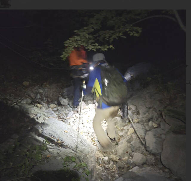 23일 오후 8시 12분쯤 울릉도 성인봉과 두리봉 사이 계곡 인근에서 길을 잃은 경남 창원에서 울릉도를 찾은 50대 남성이 구조됐다. /포항남부소방서 울릉119 안전센터