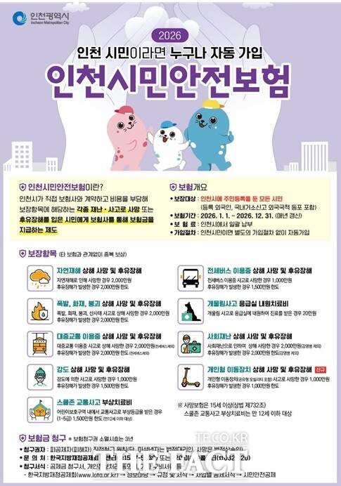 인천시민안전보험 안내문. /인천시