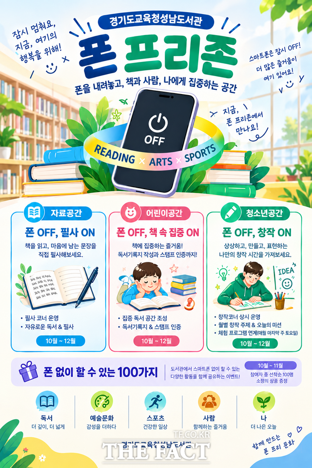 '폰 프리(Phone-Free)존' 홍보 포스터. /경기도교육청