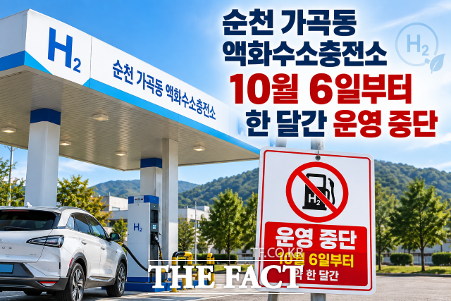순천시 가곡동 액화수소충전소가 SK인천석유화학 공장 대정비에 따른 수소 공급 차질로 다음 달 6일부터 약 한 달간 운영을 중단한다. /AI 생성 이미지
