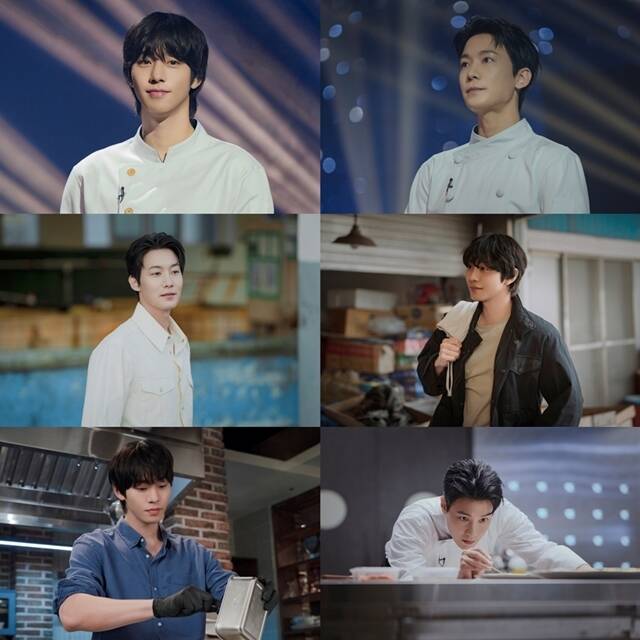 JTBC 새 토일드라마 '파이널 테이블'에서 호흡을 맞추는 배우 안효섭(맨 위 왼쪽)과 장률의 스틸이 공개됐다. /SLL, ㈜비에이엔터테인먼트, 영화사두중