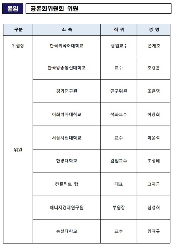 기후에너지환경부 2일 한강홍수통제소에서 전력수급기본계획을 위한 원자력 발전 공론화위원회 위원 위촉식을 열고 공론화위원회를 출범했다. /기후에너지환경부