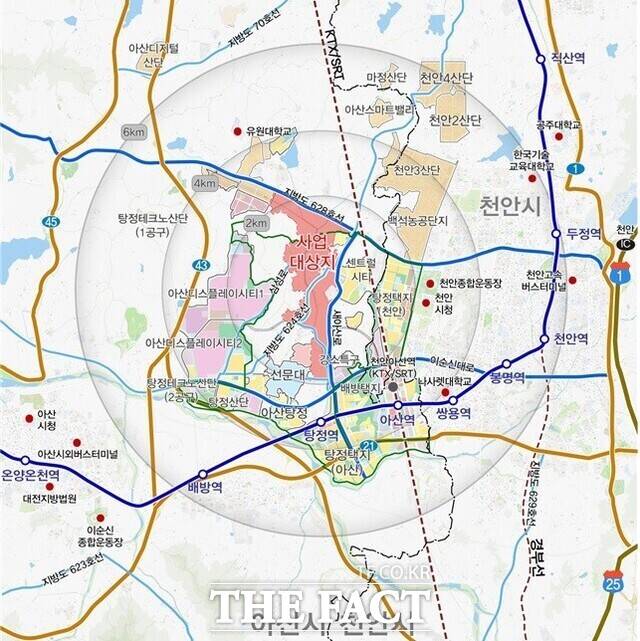 아산탕정2 도시개발사업 위치도. /아산시