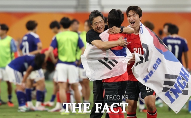 한국은 지난 3일 일본 아이치현 도요타 스타디움에서 열린 '2026 아이치·나고야 아시안게임' 남자 축구 결승전에서 일본을 상대로 1-0 승리를 거뒀다. /뉴시스