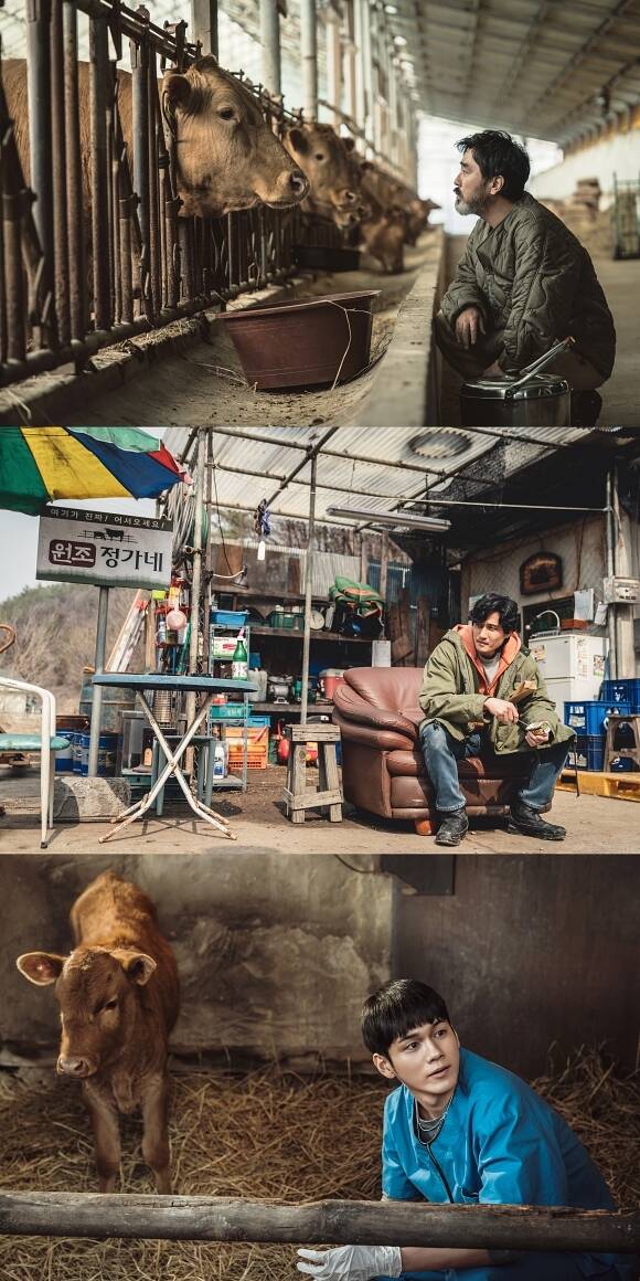 영화 '정가네'가 주연 배우 류승룡 박해준 옹성우의 모습이 담긴 첫 스틸을 공개했다./용필름