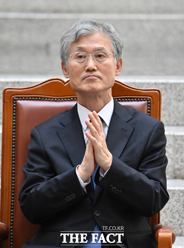 조희대 대법원장이 21일 오후 서울 서초구 대법원에서 열린 김성수 대법관 취임식에 참석하고 있다. /서예원 기자(현장풀)