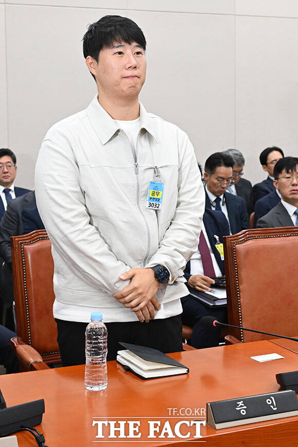 산업통상부 국정감사 증인 출석한 최승호 삼성그룹 초기업노조 삼성전자지부 노조위원장.