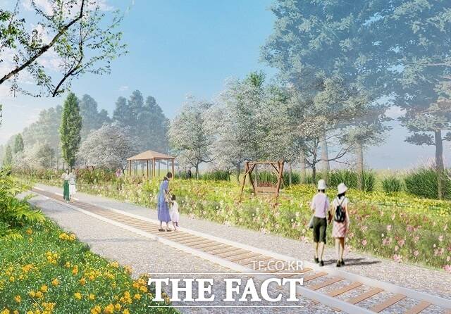 역곡천 철길 여가 녹지 모습. /부천시