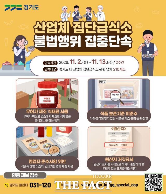산업체 집단급식소 불법행위 집중단속 홍보물 /경기도