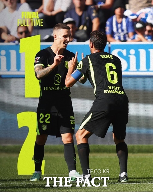 알라베스와 원정경기에서 2-1로 승리, 4연승을 달리며 라리가 실시간 2위로 올라선 아틀레티코 마드리드./아틀레티코 마드리드