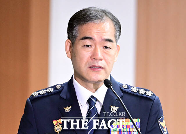 김종철 경찰청장 직무대행이 12일 서울 서대문구 경찰청에서 열린 국회 행정안전위원회의 경찰청에 대한 국정감사에서 모두 발언하고 있다.
