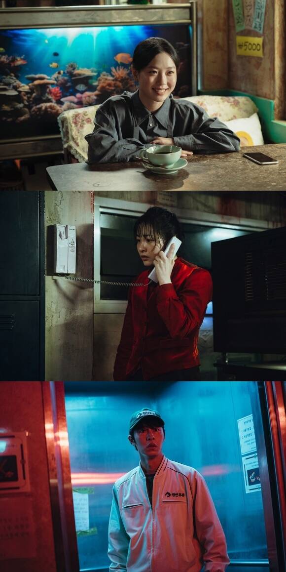 배우 고민시 김민하 이재욱(위부터)의 모습을 담은 넷플릭스 새 오리지널 시리즈 '꿀알바'의 스틸이 공개됐다. /넷플릭스