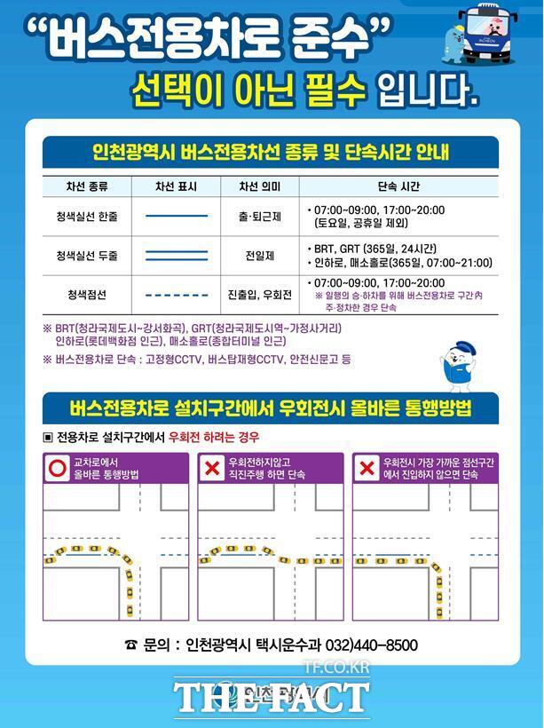 버스전용차로 준수 홍보 포스터 /인천시