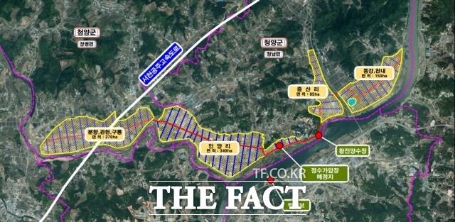 청양군 청남지구 논 범용화 용수 공급체계 구축사업 시행계획도 /청양군
