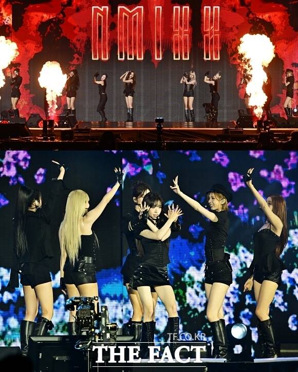 엔믹스는 2026 더팩트 뮤직 어워즈에서 데뷔 후 첫 대상을 수상했다. 사진은 엔믹스가 2026 더팩트 뮤직 어워즈에서 축하공연을 펼치는 모습이다./남윤호 기자, 배정한 기자