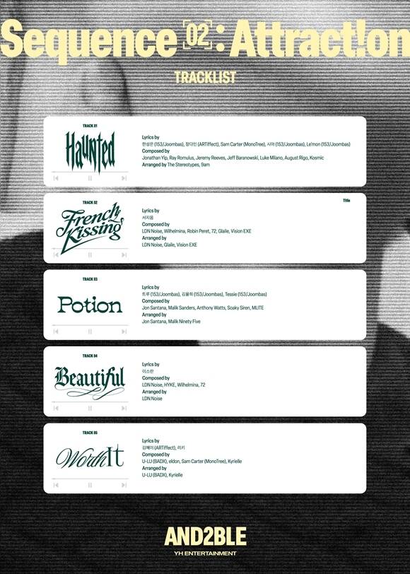 앤더블의 미니 2집 앨범에는 타이틀곡 'French Kissing'을 비롯해 총 5곡이 담긴다. /YH엔터테인먼트