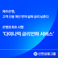  제주은행, 신용 개선 고객 먼저 찾아 대출금리 자동 인하