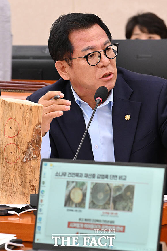 질의에 답하는 박은식 산림청장.