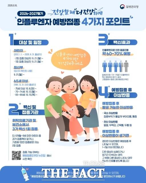 '2026~2027절기 인플루엔자(독감) 및 코로나19 예방접종' 안내 웹자보. /공주시