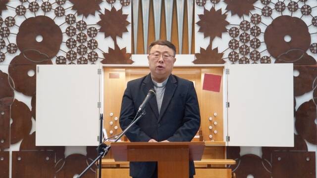 성공회대학교는 22일 교내 대학성당에서 김경문 제10대 총장 취임식을 열었다. /성공회대