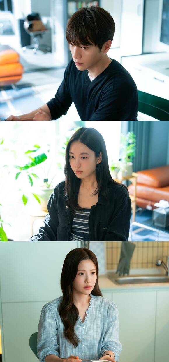 KBS2 토일 미니시리즈 '너 말고 다른 연애'에서 배우 서강준 안은진 조아람(위쪽부터)의 관계가 새로운 국면을 맞는다. /KBS, 유니켐