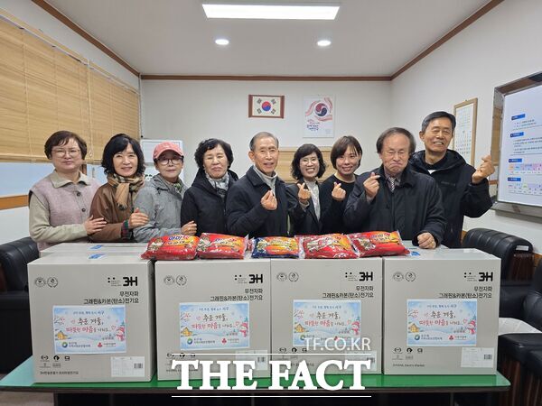 대전시 서구 둔산1동 지역사회보장협의체가 27일 관내 독거노인 등 저소득 취약계층 8가구를 대상으로 따뜻한 겨울을 보낼 수 있도록 난방용품 나눔 행사를 했다. /대전 서구