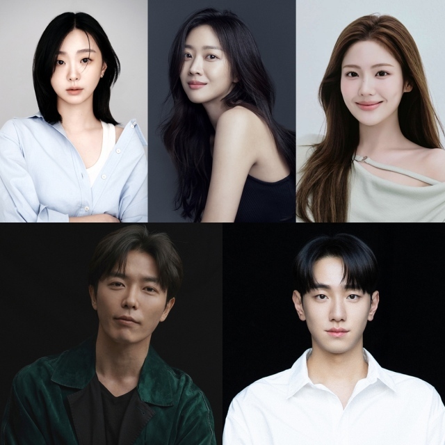 배우 김다미 조보아 조아람 남윤수 김재욱(왼쪽 위부터 시계방향)이 티빙 새 오리지널 시리즈 '고분고분한 킬러' 출연을 확정했다. /각 소속사
