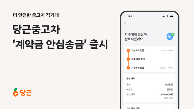 당근은 직거래 이용자가 거래대금을 안전하게 주고받을 수 있도록 '안심송금' 서비스를 도입하고 있다. /당근