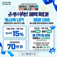  대전시, 온통대전 캐시백 15%로 한시적 확대…11월 15일까지 적용