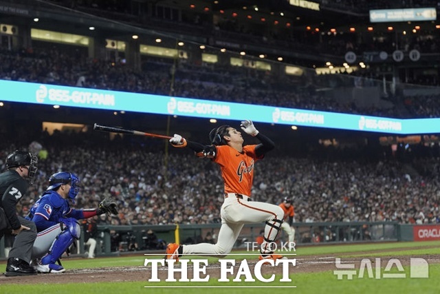 이정후는 2일(이하 한국시간) 대주자로 나가 1타수 무안타에 그쳐 7경기 연속안타가 마감됐다. 3일 콜로라도전서는 4타수 1안타로 안타 행진을 재개했다. /AP.뉴시스