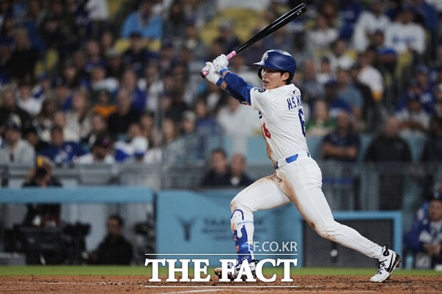 5타석 3안타 2볼넷의 100% 출루경기를 펼친 다저스의 김혜성./LA=AP.뉴시스
