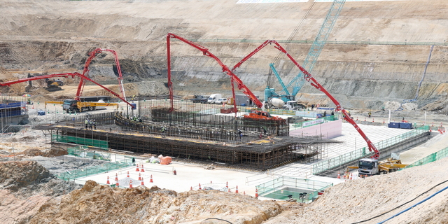 20일 신한울3호기 원자로건물 최초 콘크리트 타설 현장사진. / 한국수력원자력