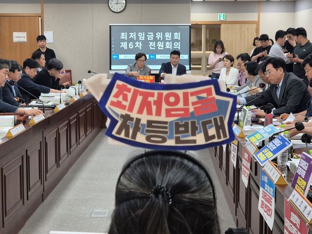 최저임금위원회는 19일 ‘제6차 전원회의’를 열고 내년도 최저임금 수준 결정을 위한 심의를 벌였다. / 정다운 기자