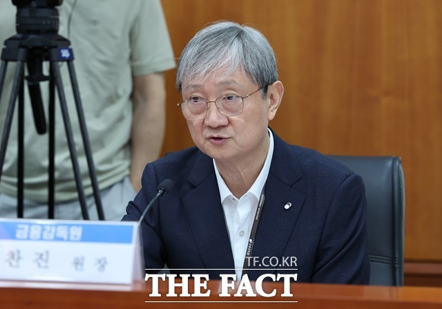 이찬진 금융감독원장이 8일 오전 서울 여의도 금융투자협회에서 열린 금융투자회사 CEO 간담회에서 발언하고 있다. /뉴시스