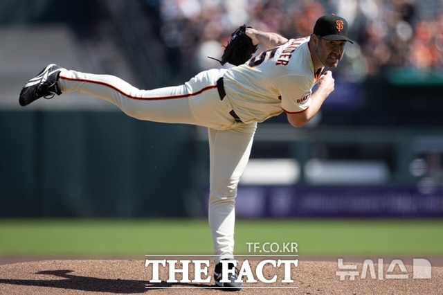 샌프란시스코 저스틴 벌랜더가 28일(한국시간) 콜로라도전에서 6이닝 5피안타 2실점으로 호투해 시즌 4승째를 올렸다. /샌프란시스코=AP.뉴시스