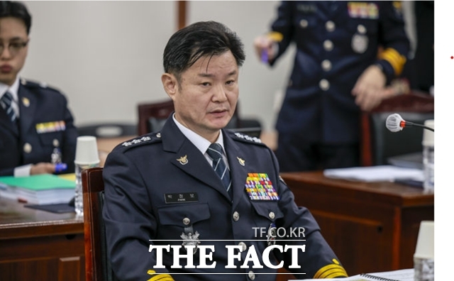 박정보 서울경찰청장이 지난 23일 서울 종로구 청사에서 열린 국회 행정안전위원회 국정감사에 참석했다. /뉴시스