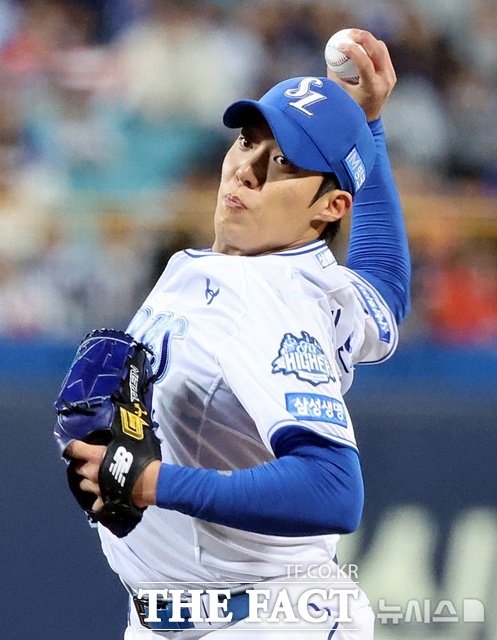 올시즌을 마치면 FA 자격을 얻는 삼성 라이온즈 에이스 원태인의 행보에 관심이 쏠리고 있다. 원태인은 해외 진출을 최우선으로 두고 있다. /뉴시스