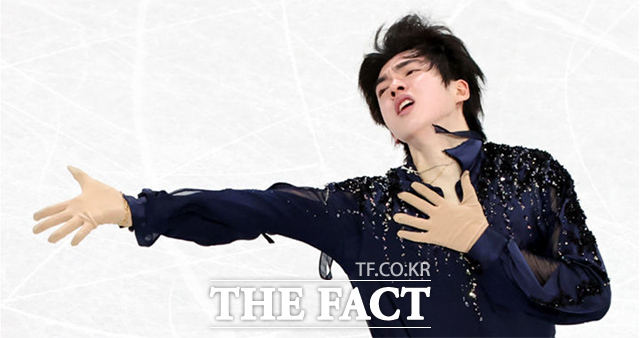 연기하는 차준환. /밀라노=뉴시스