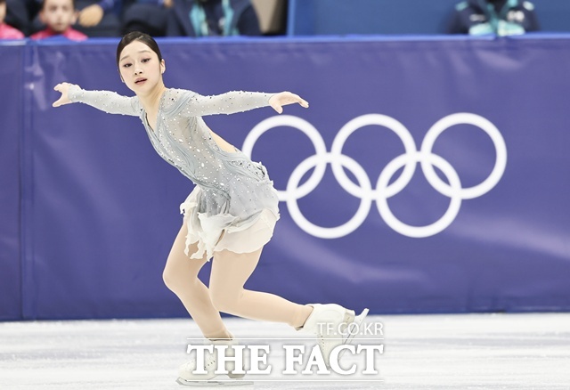 신지아는 점프 실수로 14위를 기록했으나 이해인과 함께 프리스케이팅에 진출하게 됐다. /뉴시스