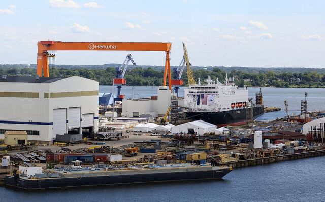 박동일 산업통상자원부 산업정책실장은 18일 서울 플라자호텔에서 릭 사이거 미국 펜실베이니아주 경제개발부 장관과 만나 조선 및 산업 협력 확대 방안을 주제로 의견을 나눴다. 사진은 지난해 8월 27일 미국 펜실베이니아주 필라델피아의 한화 필리조선소 전경. / 뉴시스